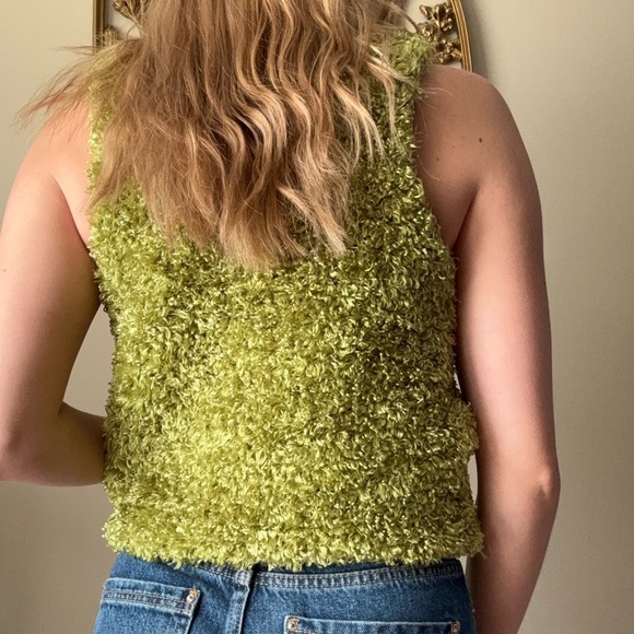 Green Fuzzy Retro Tank Top - Picture 4 of 9